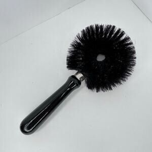 Vintage Stanley Black Round Wood Handled 8" Lint Clothes Brush